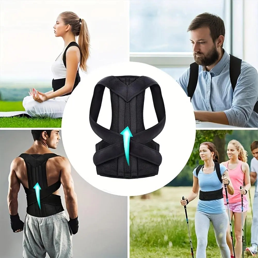 Adjustable Breathable Waist Brace - Lower Back Support & Posture Corrector Belt, Posture Strap for Gym, Sports, Office Sitting