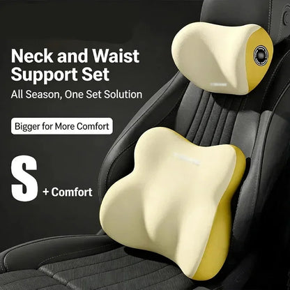 Ergonomic Car Neck & Back Support – Memory Foam Cushion for Daily Driving Comfort