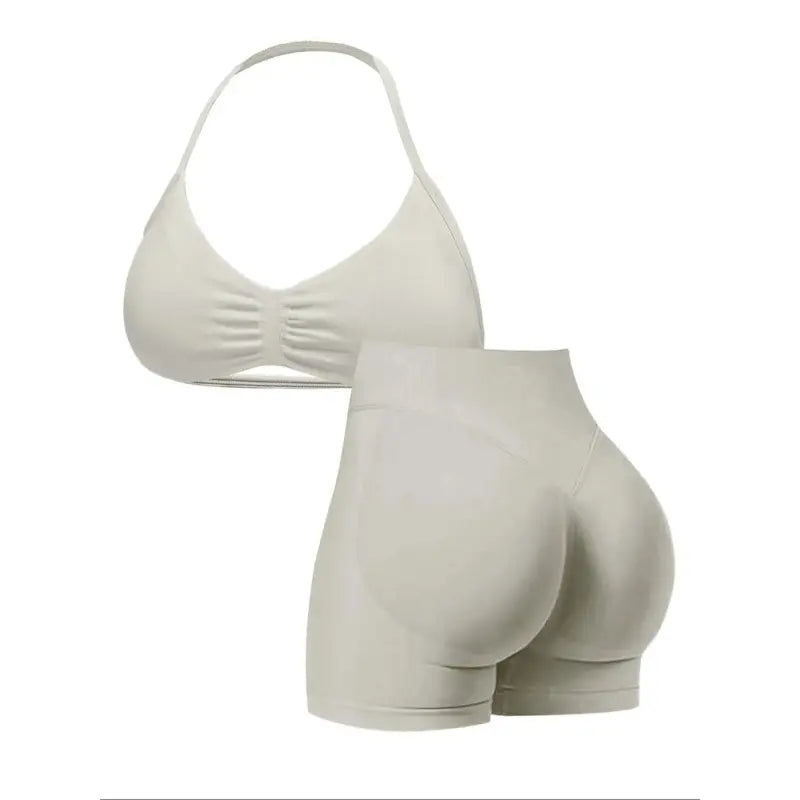 New Women'S Sporty Yoga Set, High-Waist Tight-Fitting Shorts and Tank Top, Summer Fitness for Running and Gym