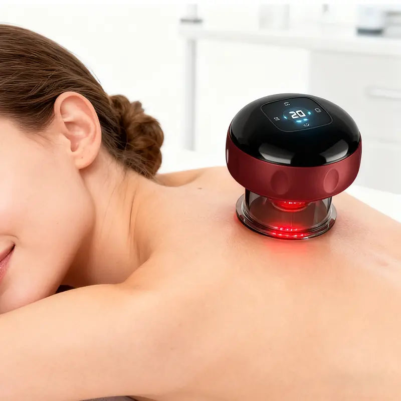 [Renhui]Electric Cupping Massager,Intelligent Massage Cup, Red Light+Heat+Suction Therapy/Muscle Relief, Cellulite, Used for Comfortable Massage, Portable Charging Massage Tool, Used for Body Care, Gifts, Vacuum Electronic Cupping Massage Device.