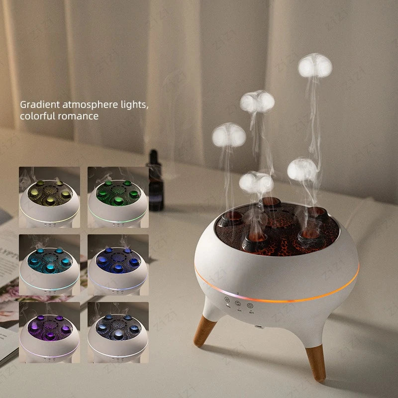 Dynamic Rainbow Jellyfish Essential Oil Fragrance Machine 250Ml Essential Oil Diffuser Ultrasonic Porous Atomization Humidifier