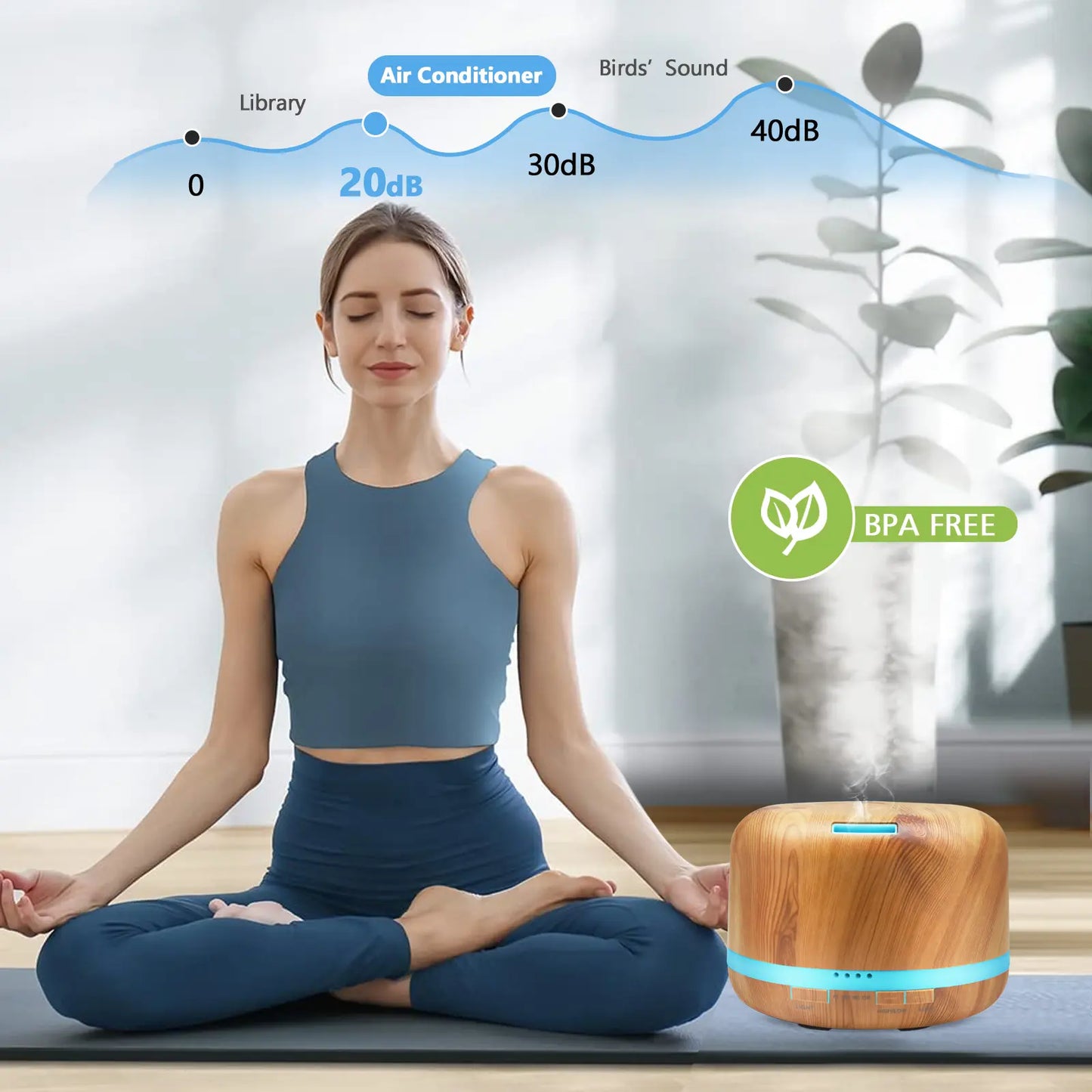 DAROMA 500Ml Essential Oil Diffuser with Remote Control, Premium Ultrasonic Aromatherapy Diffusers Scent Humidifier Vaporizer Auto-Off Timer for Large Room Home,7 Color Mood Lights & Waterless Auto-Off for Home Office Gift