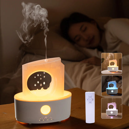 Raindrop Essential Oil Diffuser,300Ml Night Light Aromatherapy Humidifier,Scent Diffuser for Home,3 Light Colors,Timed&Auto Shut-Off (Remote Control) Air Diffuser for Home,Bedroom,Office,Yoga