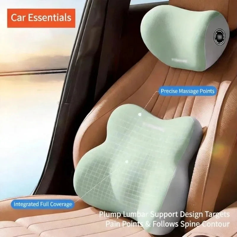 Ergonomic Car Neck & Back Support – Memory Foam Cushion for Daily Driving Comfort