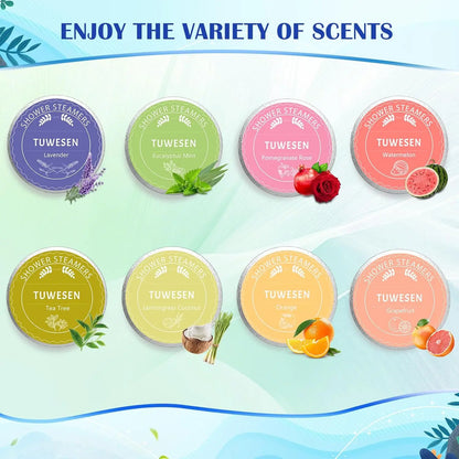 TUWESEN Shower Steamers Aromatherapy - Gifts for Women,Variety Pack of 16 Shower Bombs with Essential Oils - Relaxation and Self Care Gifts for Mom.Enjoy Aromatherapy SPA at Home!