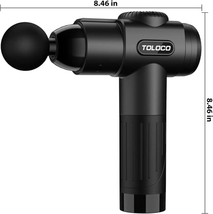New TOLOCO Massage Gun, 10 Heads, 7 Speed Levels, Smart Touch Screen, Portable Handheld Deep Muscle Tissue Massager for Neck & Full Body Relaxing