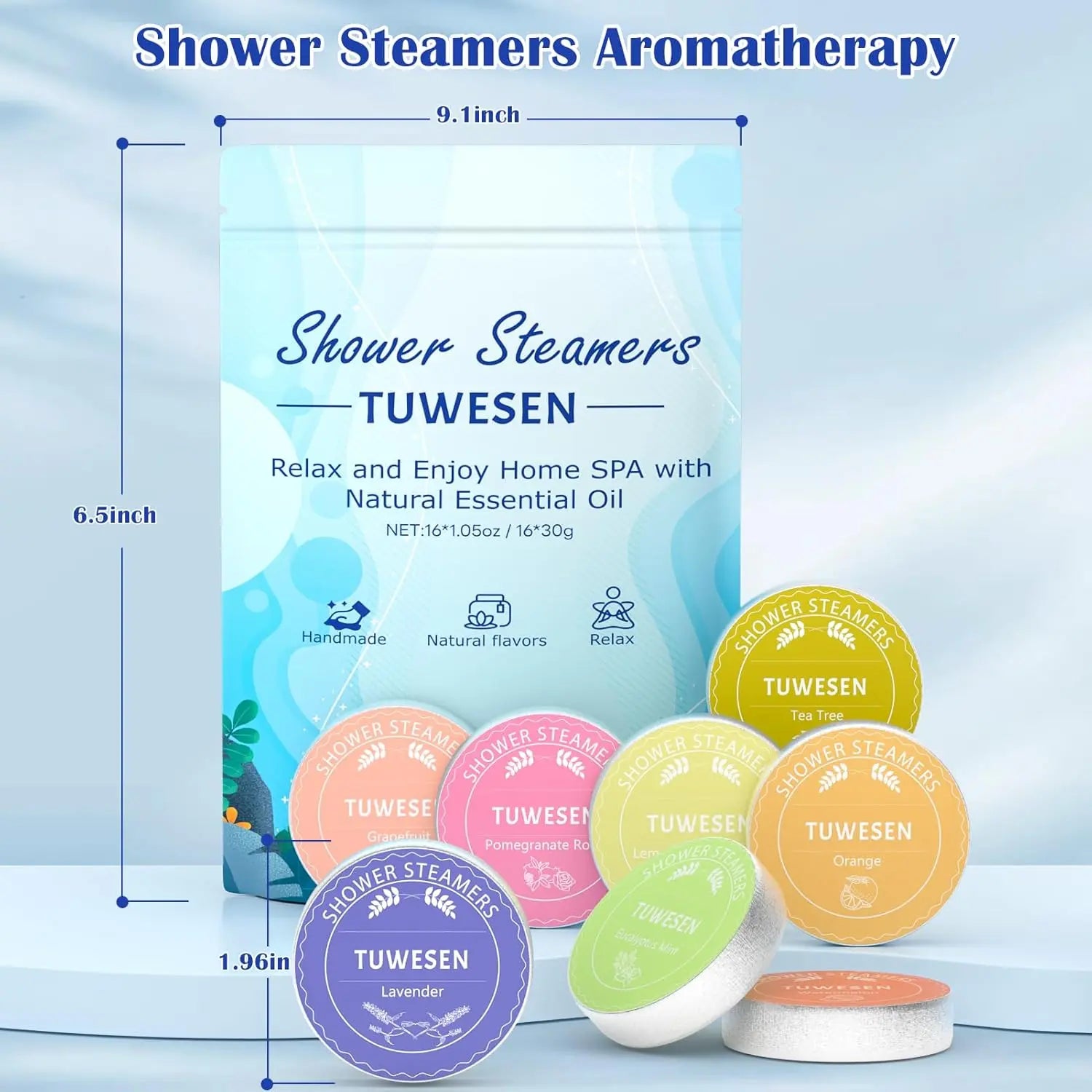 TUWESEN Shower Steamers Aromatherapy - Gifts for Women,Variety Pack of 16 Shower Bombs with Essential Oils - Relaxation and Self Care Gifts for Mom.Enjoy Aromatherapy SPA at Home!