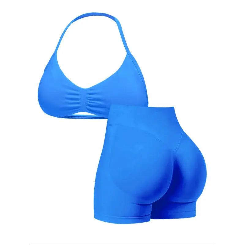 New Women'S Sporty Yoga Set, High-Waist Tight-Fitting Shorts and Tank Top, Summer Fitness for Running and Gym
